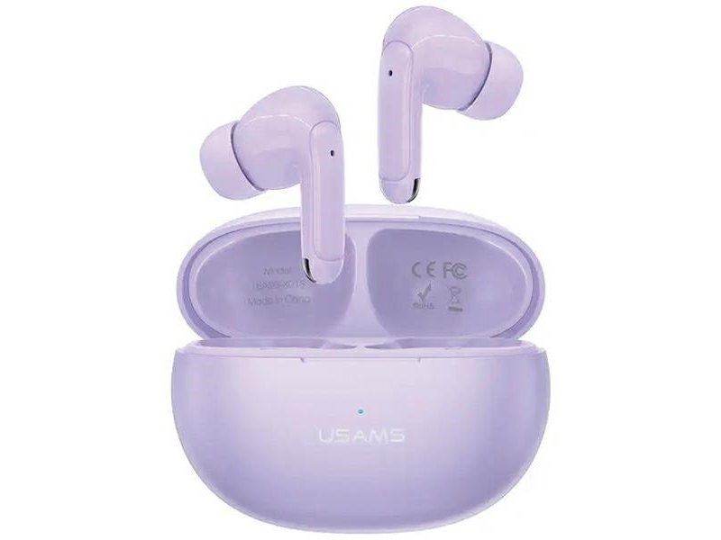 Usams Bluetooth 5.3 Tws X-Don Series Dual Mic Enc Headphones Wireless Purple/Purple Bhuxd04 (Usams-Xd18)