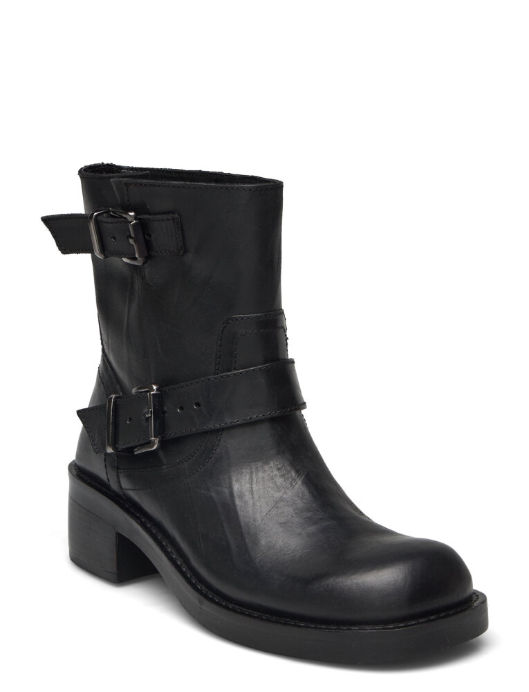 Bianco Biaharper Mid Calf Biker Boot Pull Up Leather - Black - 41 - main photo