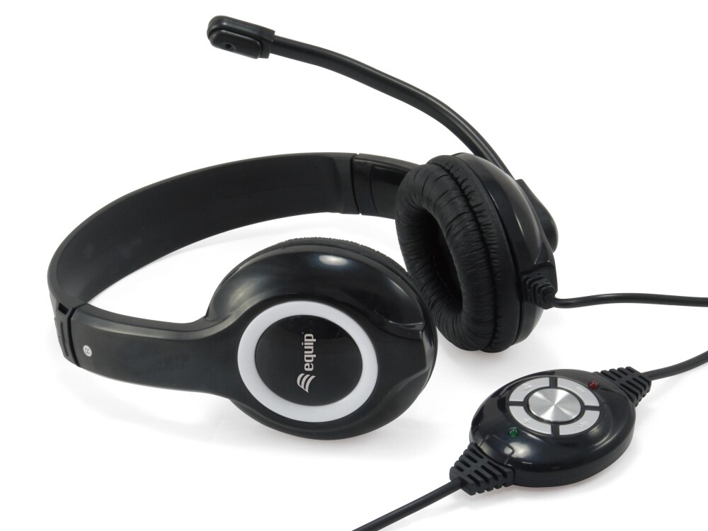 EQUIP USB-Headset 245301 2m Kabel, schwarz, USB