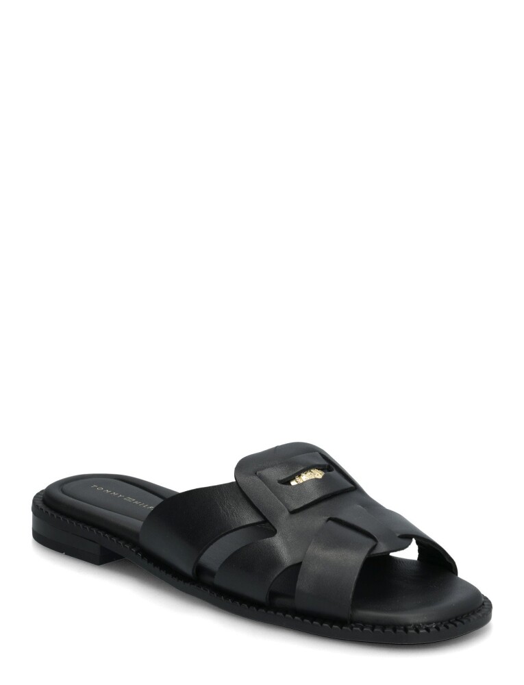 Tommy Hilfiger Coin Leather Sandal   Black   40 - main photo
