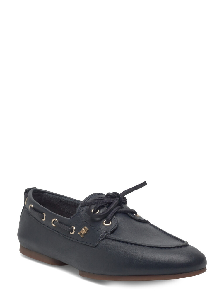 Tommy Hilfiger Th Sleek Leather Boat Shoe   Navy   40 - main photo