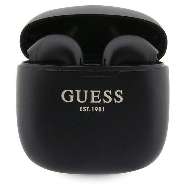 Guess Gutwst26psk Tws Bluetooth-Hodetelefoner + Dockingstasjon Svart/Svart Classic Est-Logo