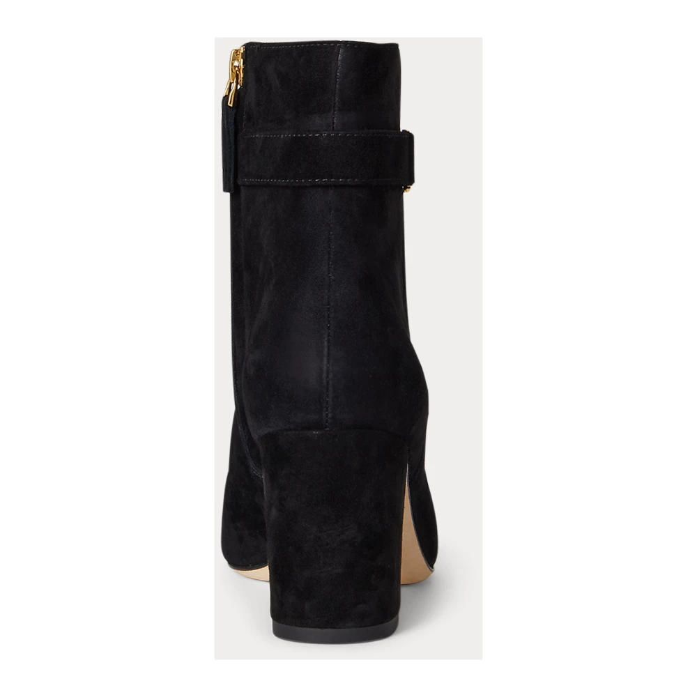 Lauren Ralph Lauren Kellie Suede Bootie Heel - Black - 37 - side a