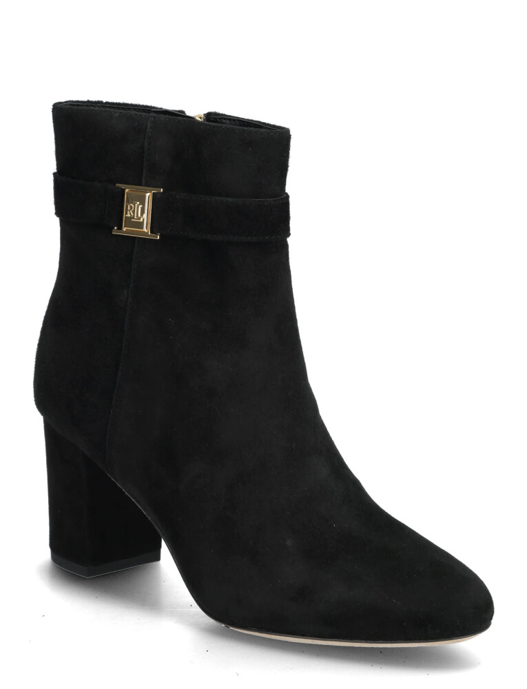 Lauren Ralph Lauren Kellie Suede Bootie Heel - Black - 40 - main photo