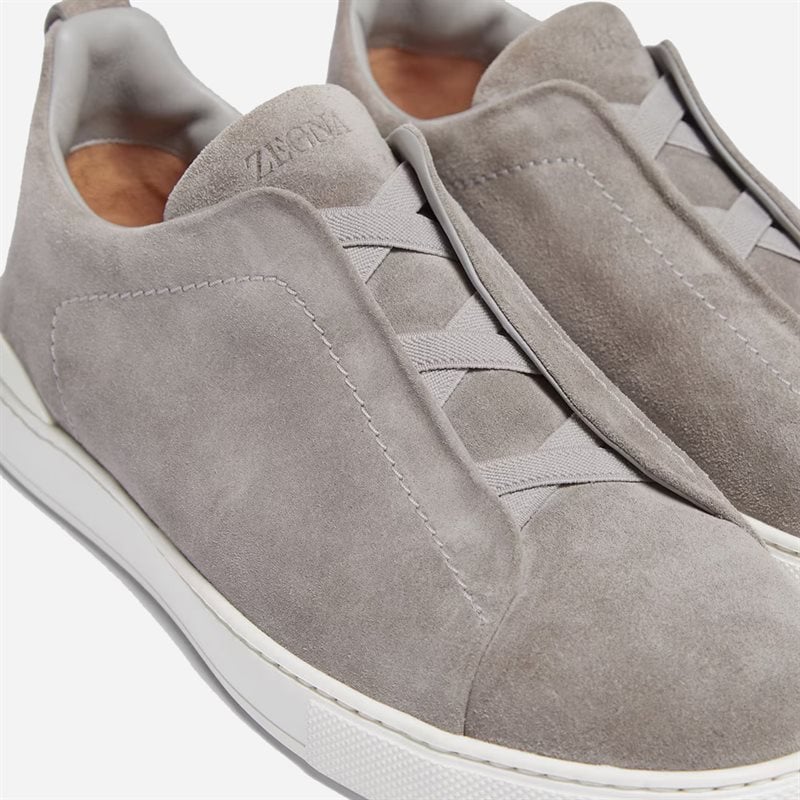 Triple Stitch - Grey Melange Sude - side b