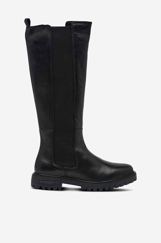 Bianco Støvel biAgina Knee High Chelsea Boot Smooth Leather Svart - main photo