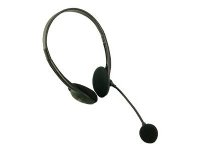 LogiLink Stereo Headset Earphones with Microphone, Koblet med ledninger (ikke trådløs), Samtaler/musikk, 8 - 22000 Hz, Hodesett, Sort