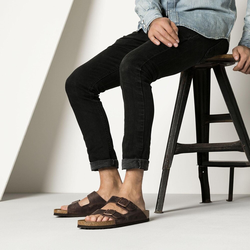 Birkenstock Unisex Arizona Oiled Leather Narrow 36, Habana - side b