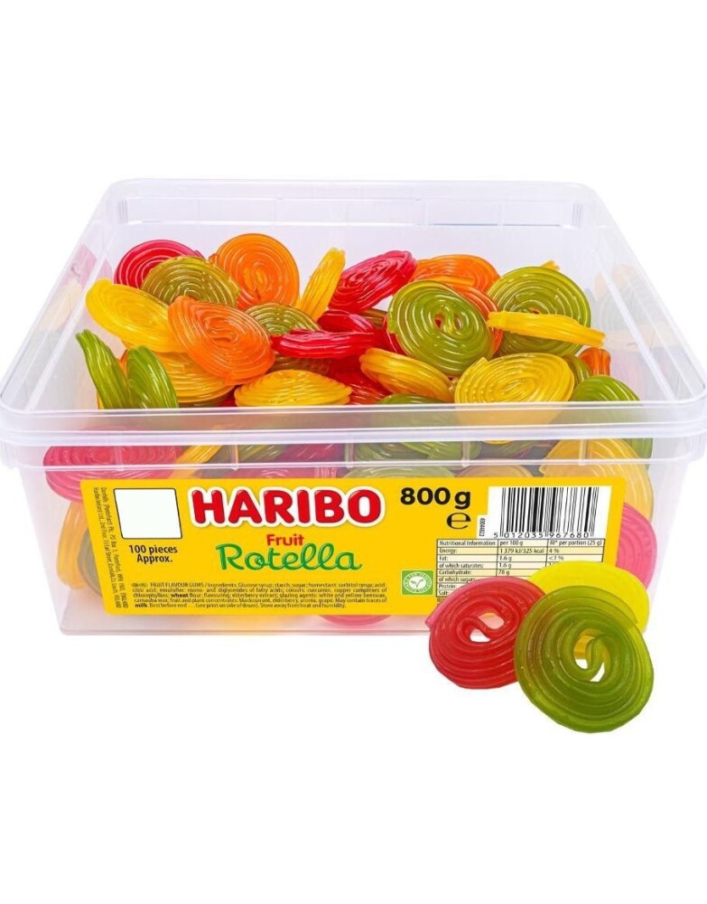 100 stk Haribo Rotella Boks med Vingummi 800 gram » Best Pris på ...