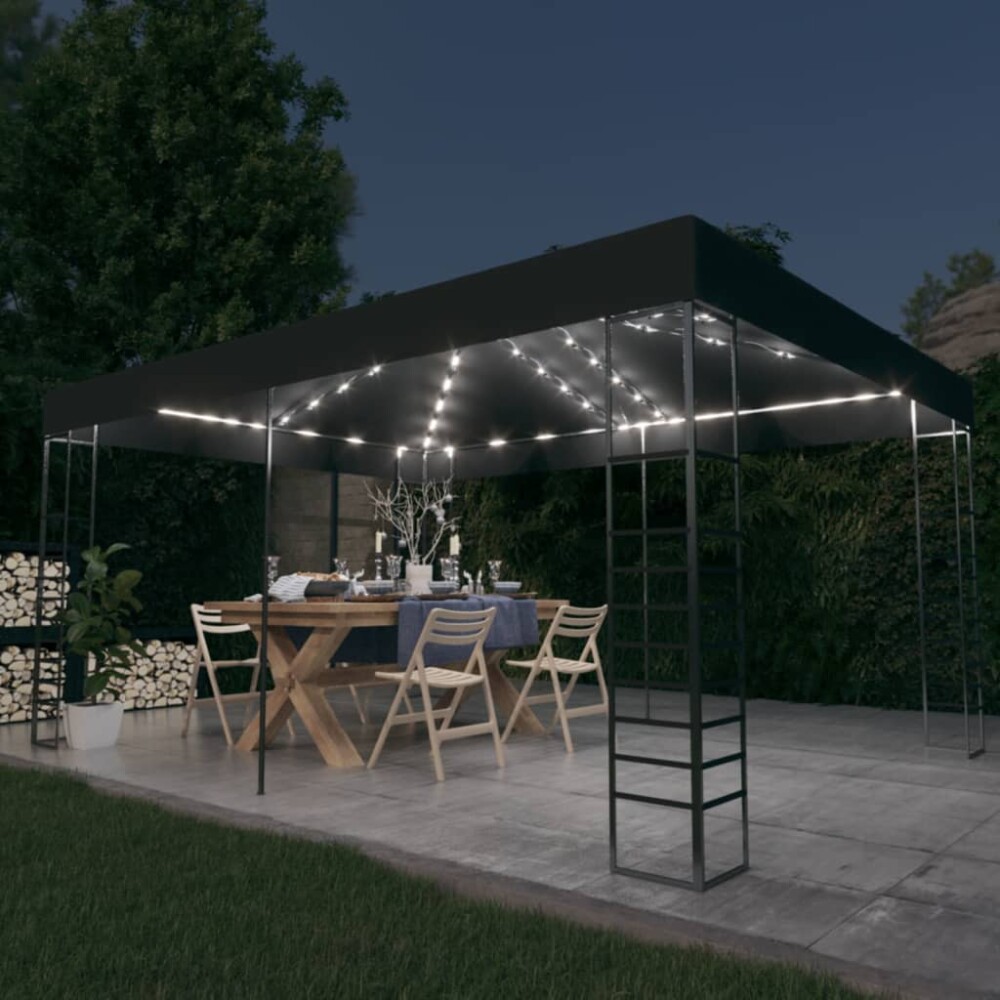 Hagepaviljong Med Led-Lysslynge 3X3 M Gråbrun main image 1