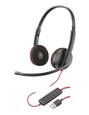 Poly Blackwire C3225 Usb Hodesett 3,5 Mm Jakk, Usb Stereo Svart