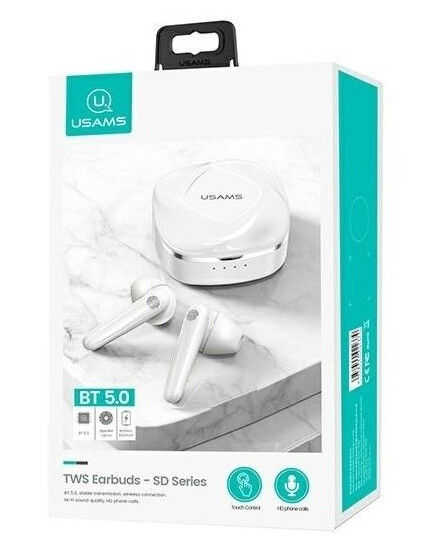 Usams Bluetooth 5.0 Tws Sd-Serien Trådløse Hodetelefoner Hvit/Hvit Bhusd01