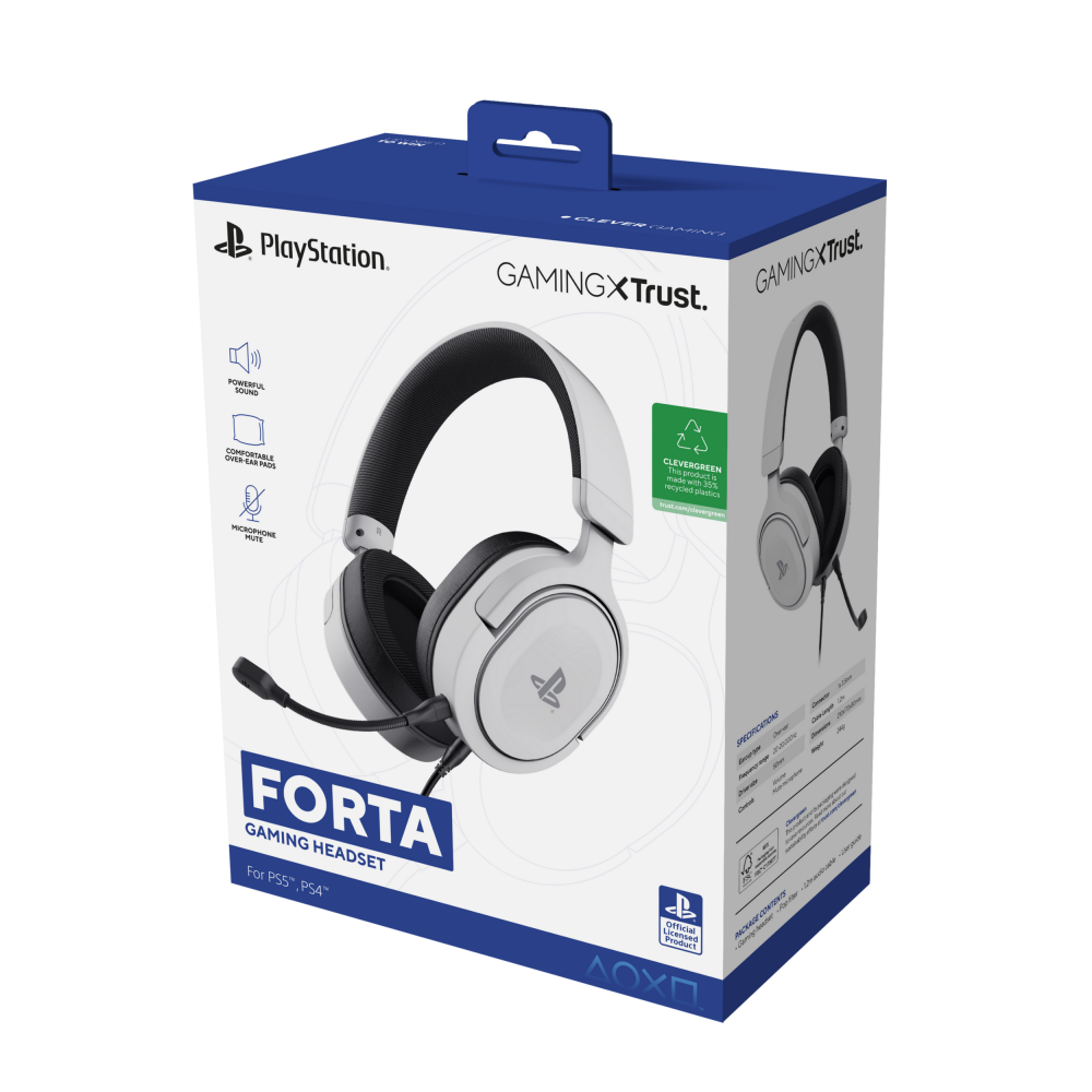 Trust GXT 498W Forta Gamingheadset PS5 Vit
