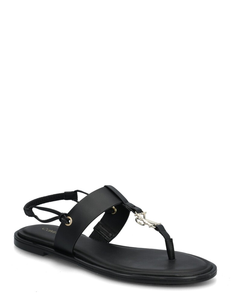 Calvin Klein Round Flat Sndl Thong Lth Hdw Black 40 - main photo