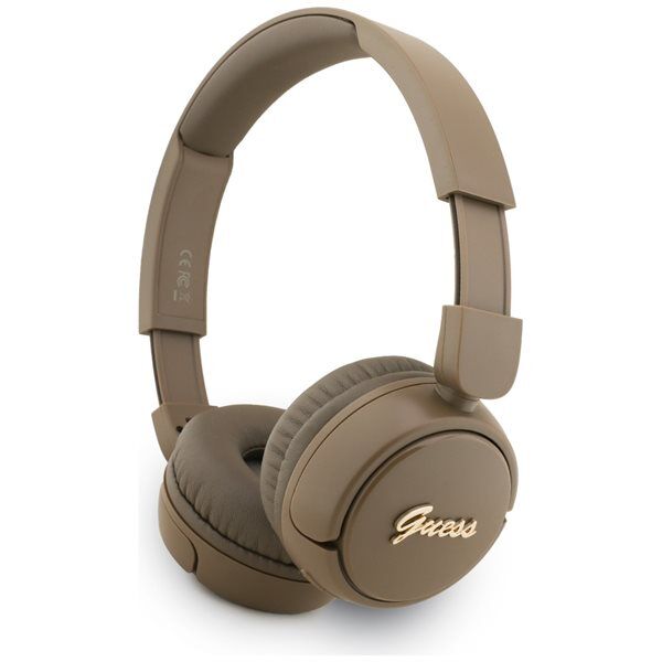 Guess Over øret hodetelefoner med metallogo Brun