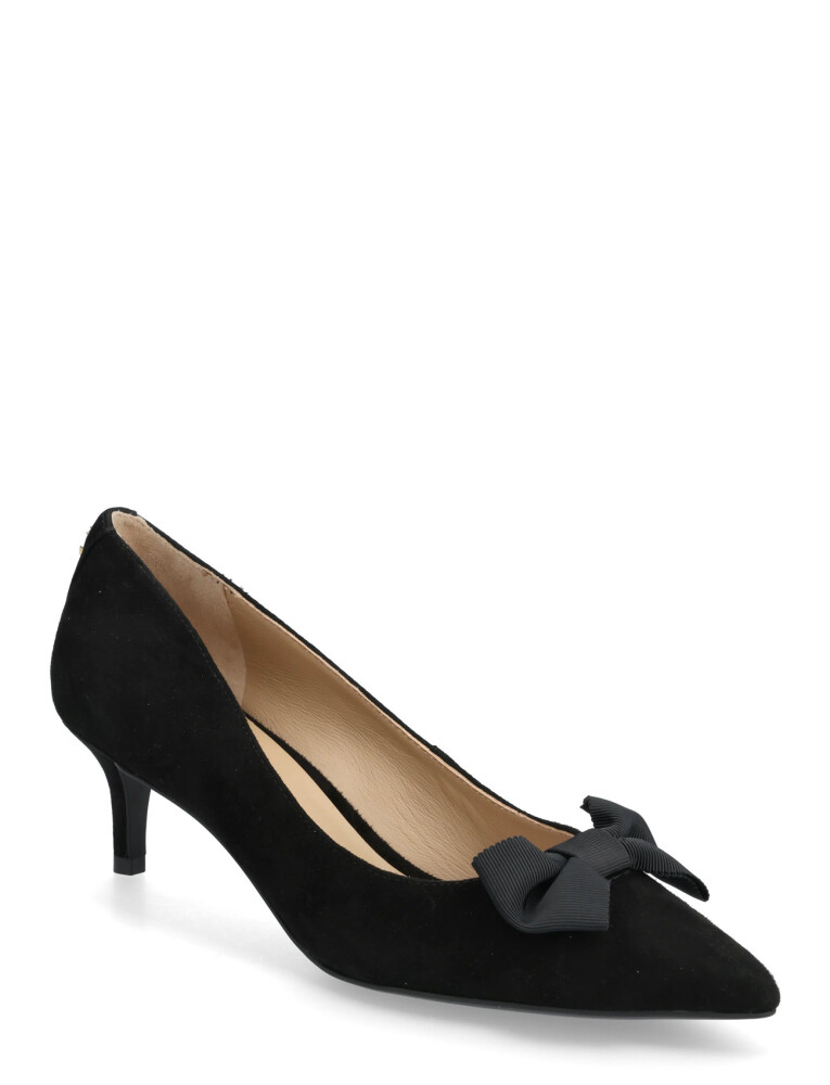 Lauren Ralph Lauren Adrienne Bow-Trim Suede Pump - Black - 41 - main photo