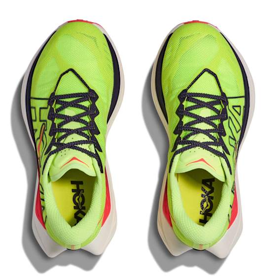 Hoka Women"s Rocket X Trail Neon Yuzu/Neon Flame 38 2/3 - side b