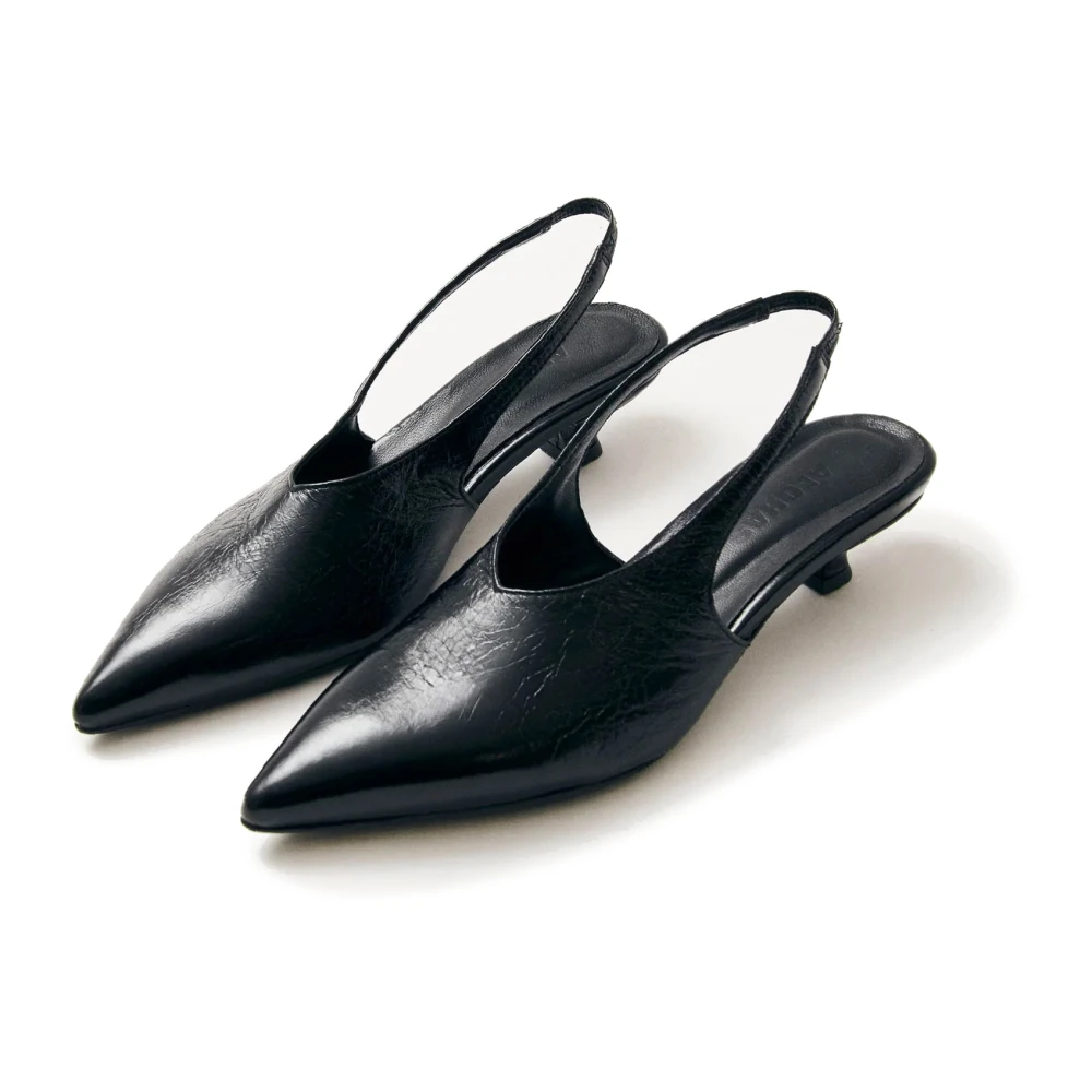 ALOHAS Eros Black Leather Pumps - Black - 36 - side a
