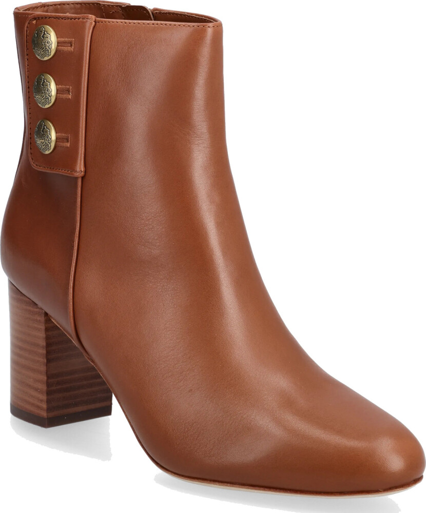 Lauren Ralph Lauren Kennedi Calfskin Bootie Heel - Brown - 38 - main photo