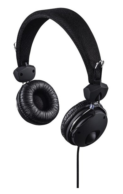 Hama "Fun4Phone" headphones on-ear microphone cable guide on one side Svart