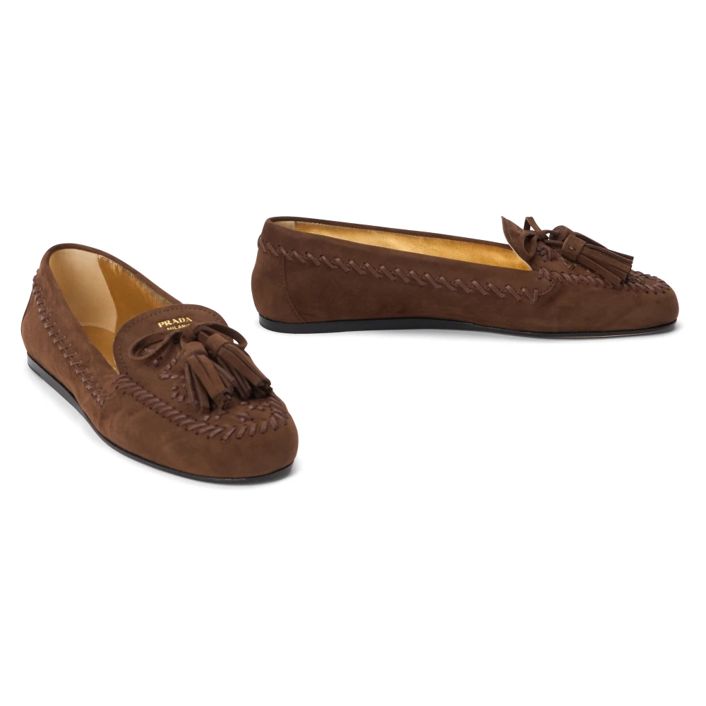 Prada, Dame, Sko, Brun, 39 EU, - side a