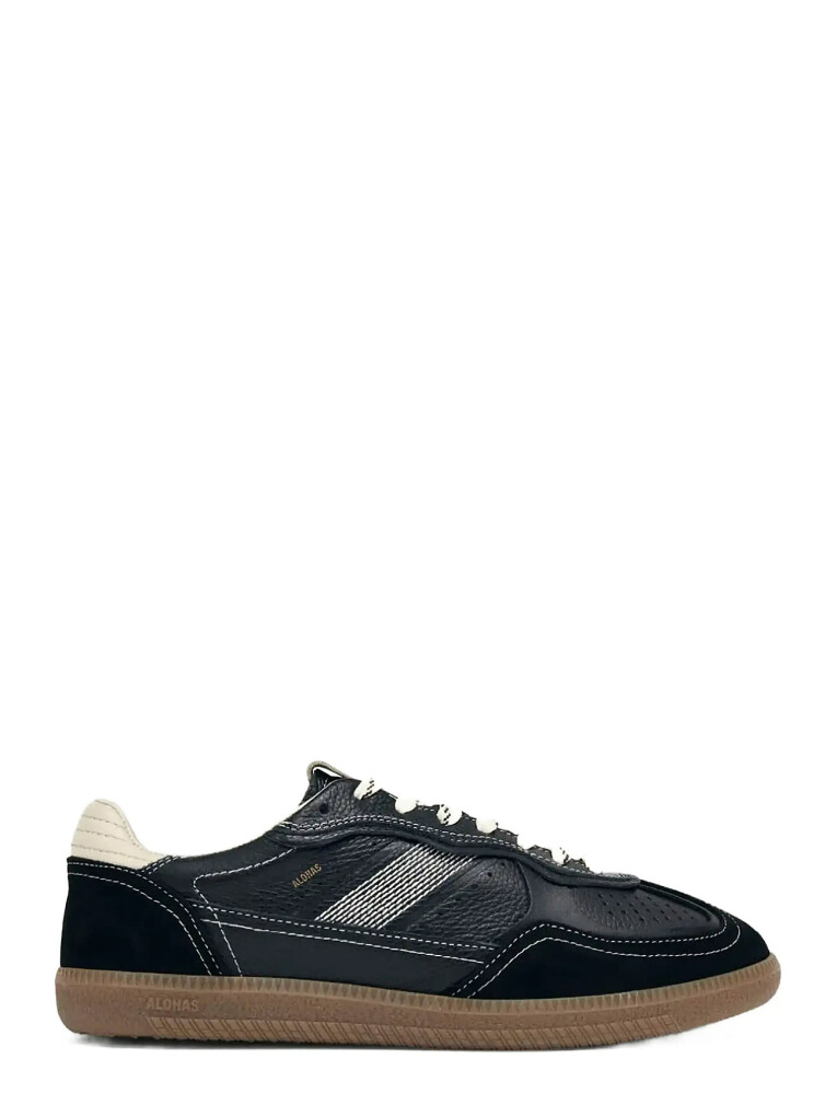 ALOHAS Tb.490 Rife Grain Black & White Leather Sneakers Black 40 - main photo