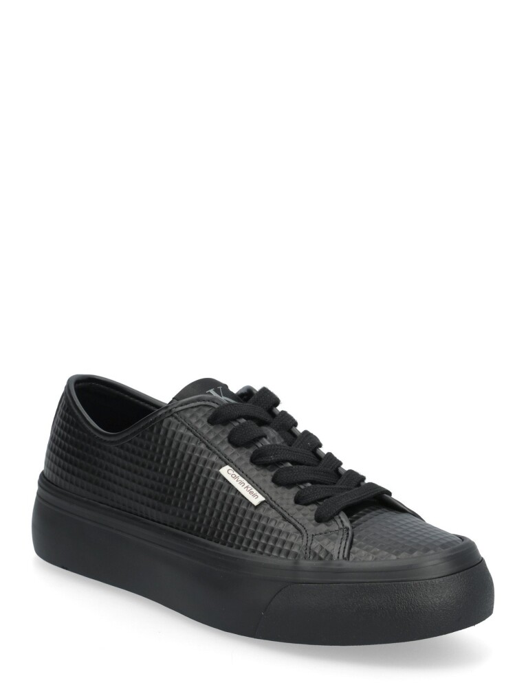 Calvin Klein Vulc Flatf Lace Up Text Lth - Black - 39 - main photo