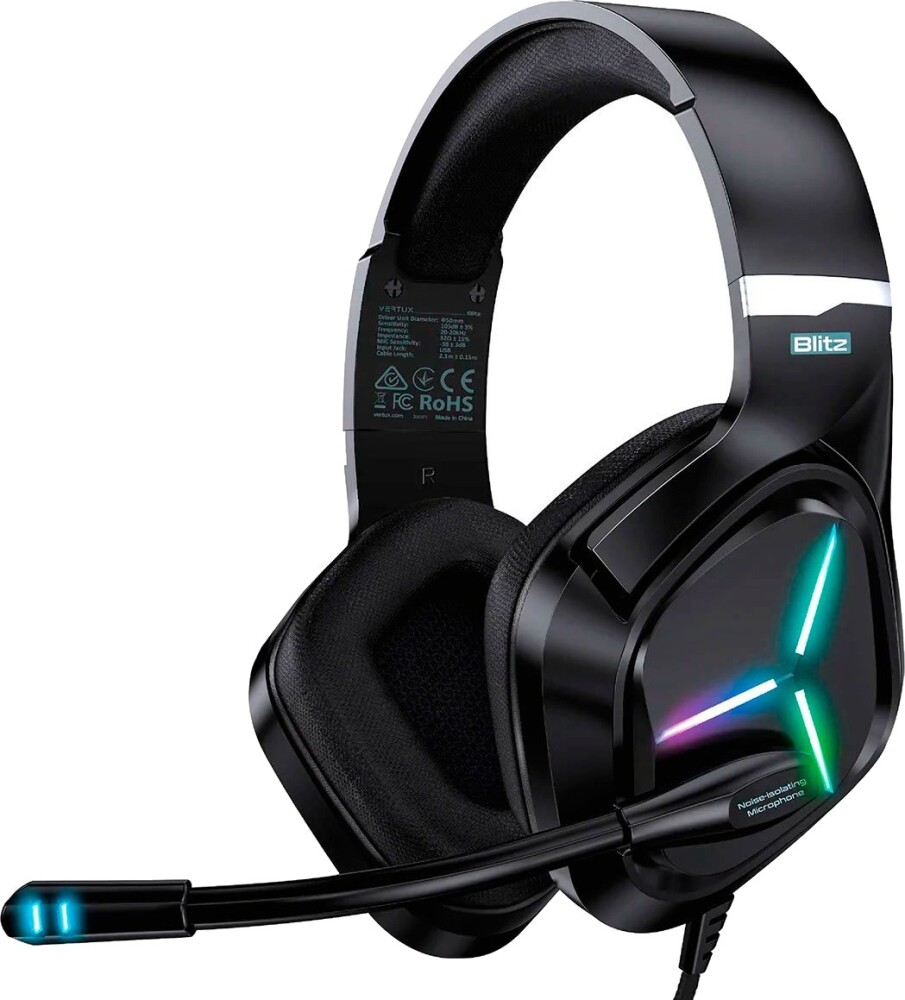 Vertux Blitz 7.1 Surround Sound Gaming Headset Svart