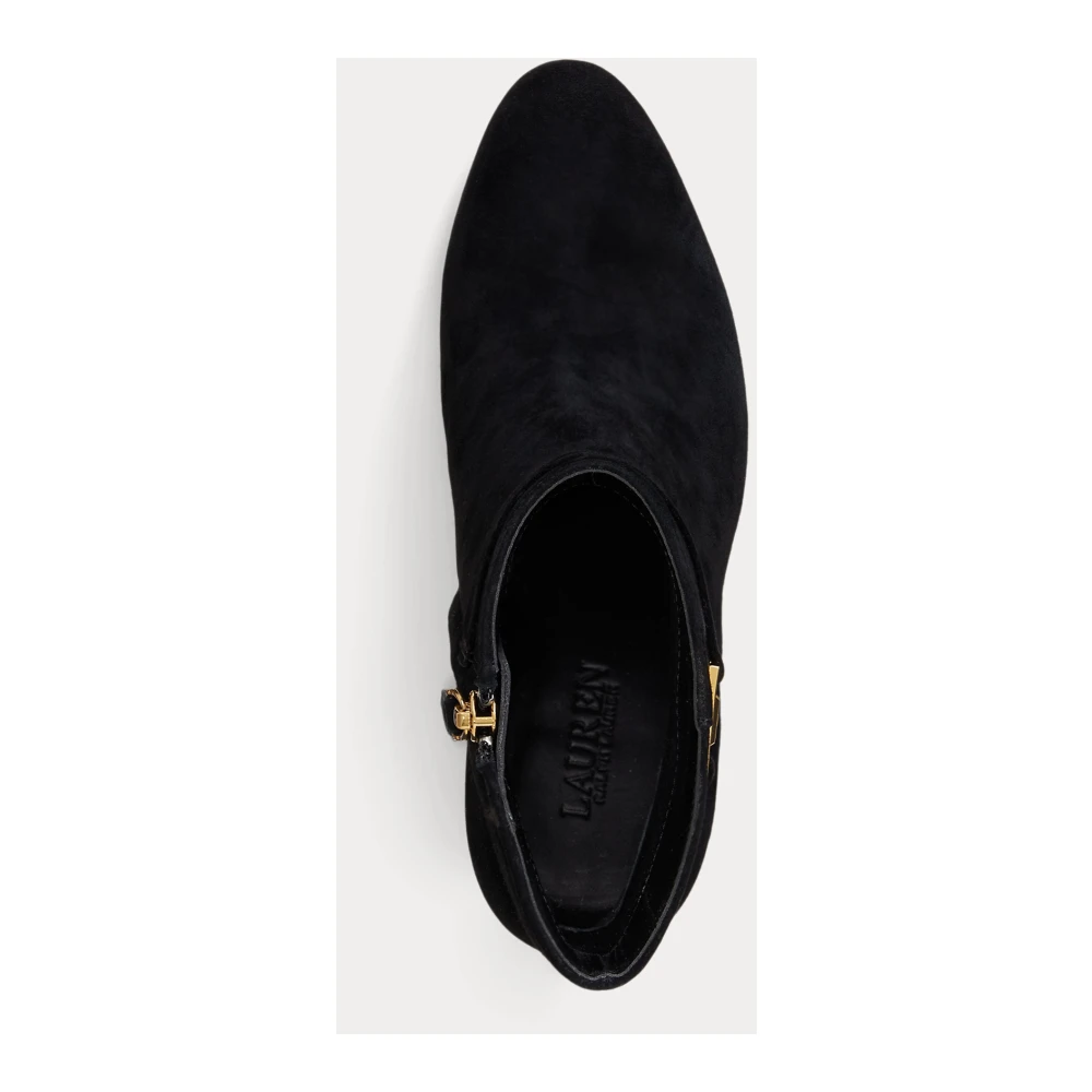 Lauren Ralph Lauren Kellie Suede Bootie Heel - Black - 37 - side b