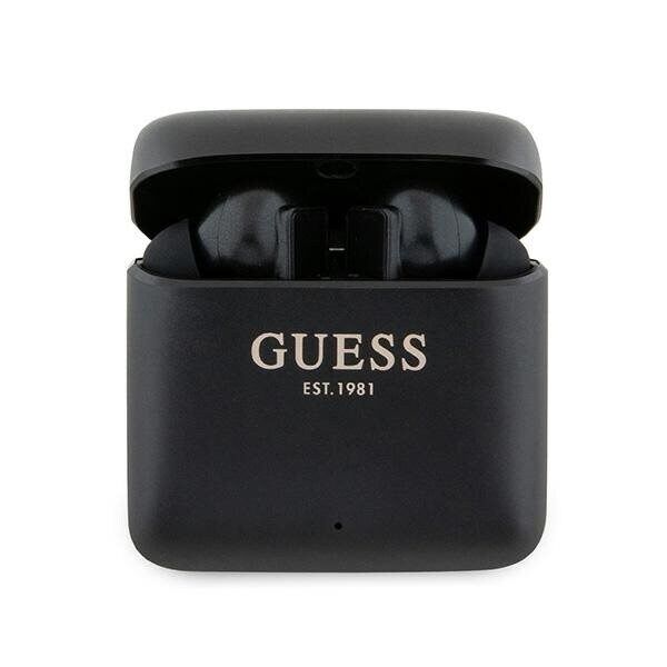 Guess Bluetooth-Hodetelefoner Gutwssu20alegk Tws + Dokkingstasjon Svart/Svart Trykt Logo