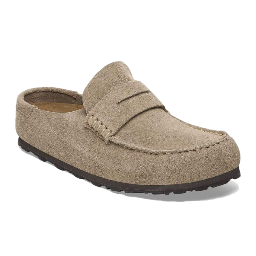Birkenstock Joggesko Naples Wrapped Suede Leather Unisex Taupe EUR 41 - side a