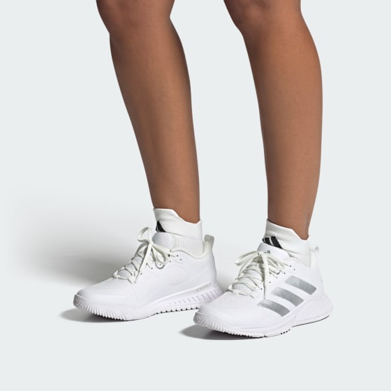 Adidas Court Team Bounce 2.0 Dame Cloud White/Silver Metallic/Grey One 42 - side b