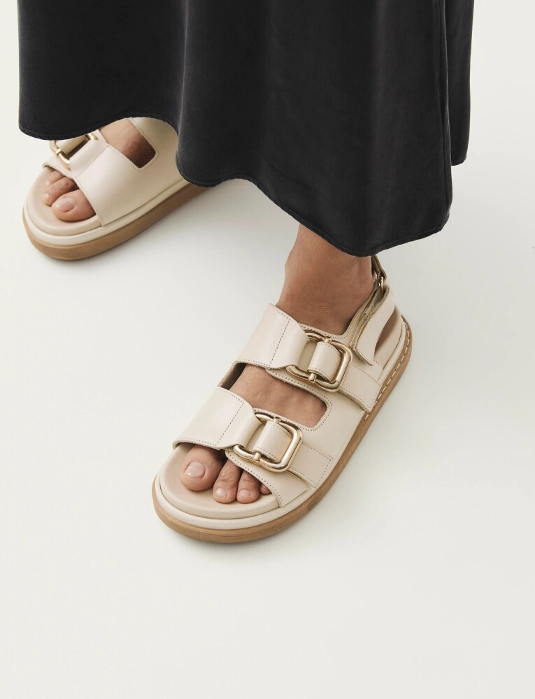 ALOHAS Harper Cream Leather Sandals   Beige   40 - main photo