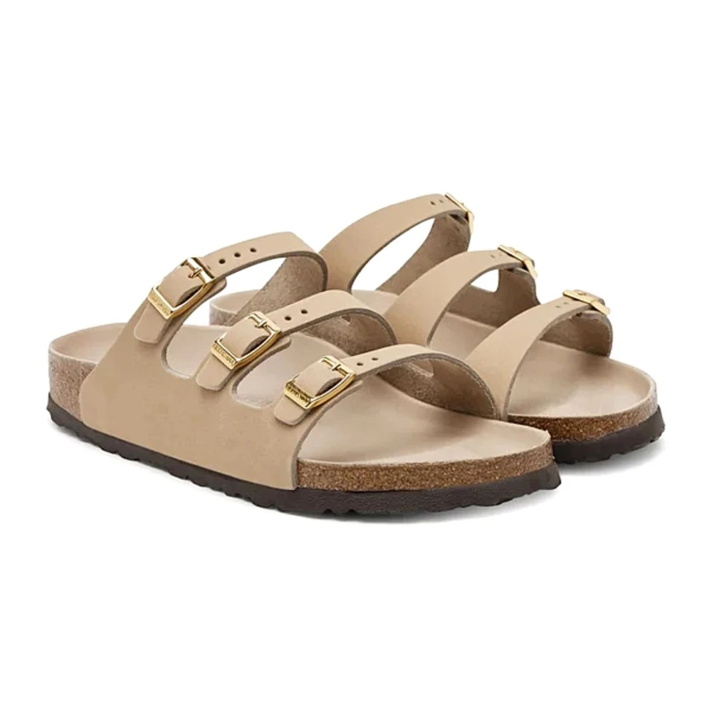 Birkenstock Sandaler Florida Lenb Hex Beige - side a