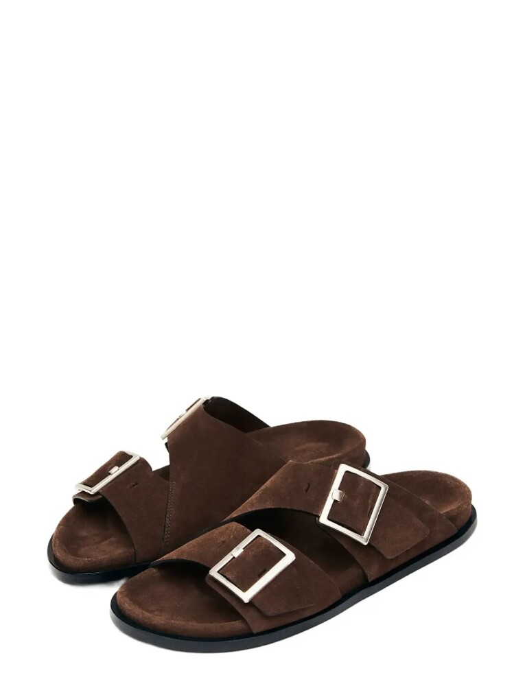 ALOHAS Alba Suede Leather Sandals   Brown   38 - main photo