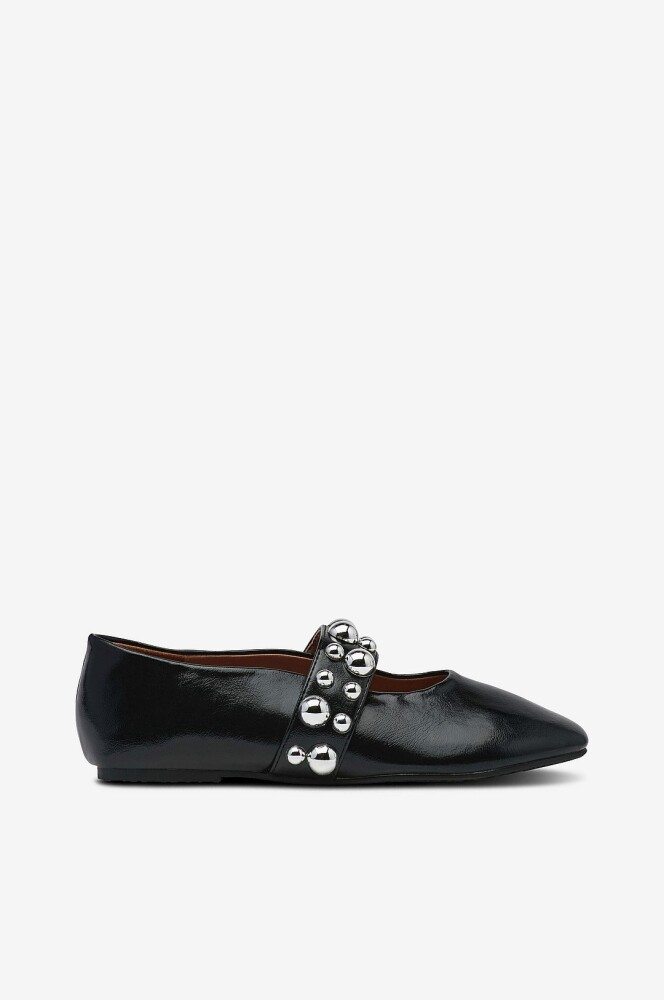Bianco Ballerinasko Bialuna Studded Ballet Flat Faux Leather Svart - main photo