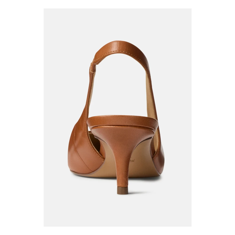 Lauren Ralph Lauren Lolah Ii Leather Slingback Pump   Brown   37 - side b