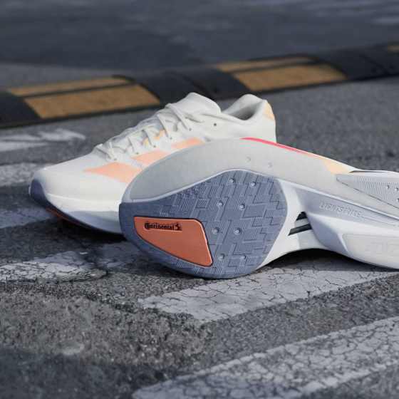 Adidas Women"s Adizero Boston 13 Off white/Beam orange/Acid orange 36 2/3 - side b
