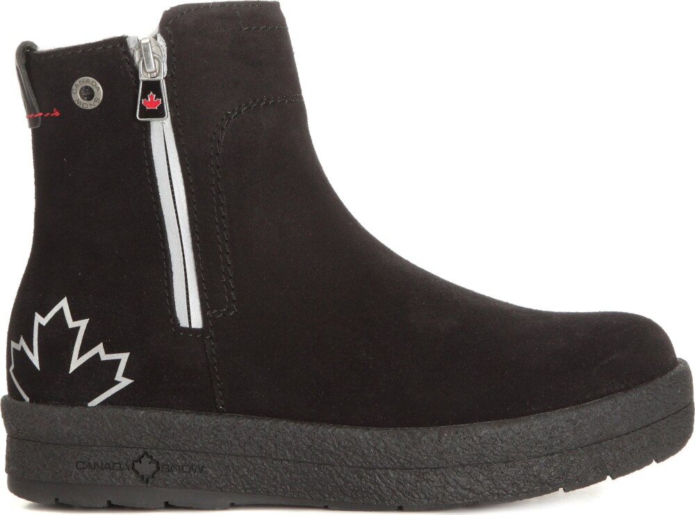 Canada Snow Women"s Mount Baker Suede Boots Reflective Zip Black 41 - main photo