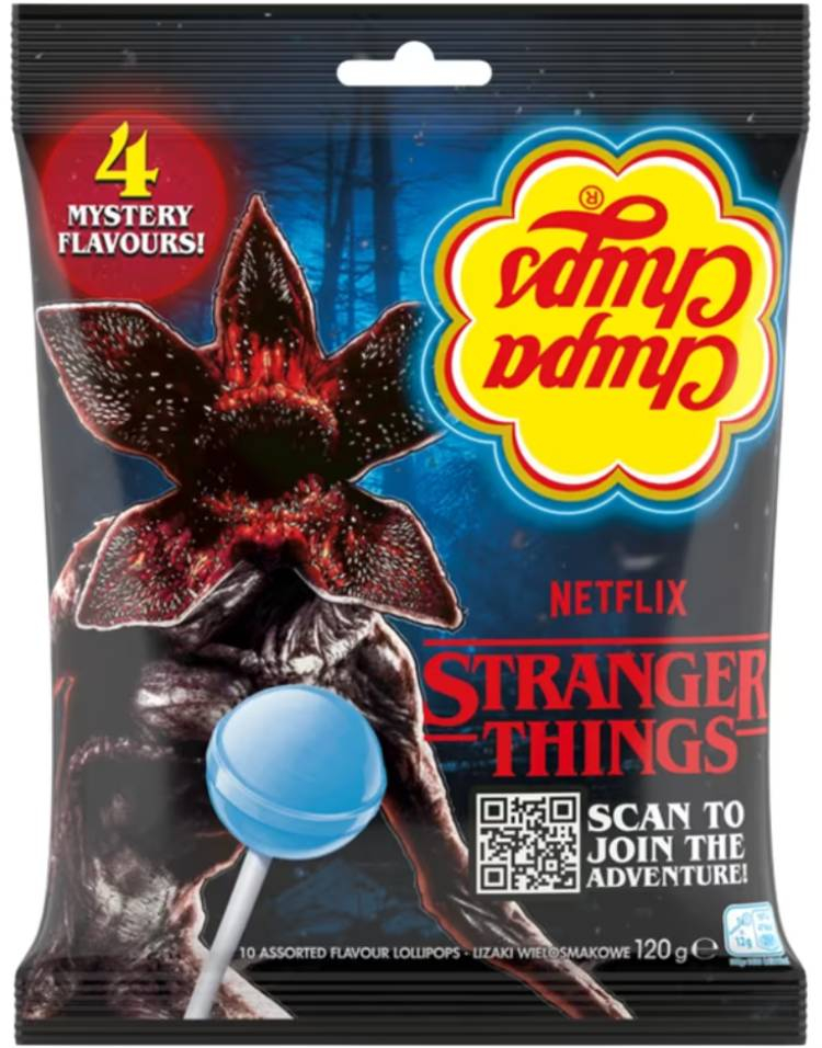 Chupa Chups Stranger Things Lollipop 4 Mystery Flavours Kjærligheter ...