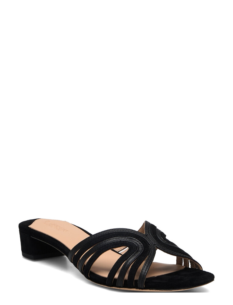 Lauren Ralph Lauren Fay Suede & Leather Multistrap Sandal - Black - 39 - main photo