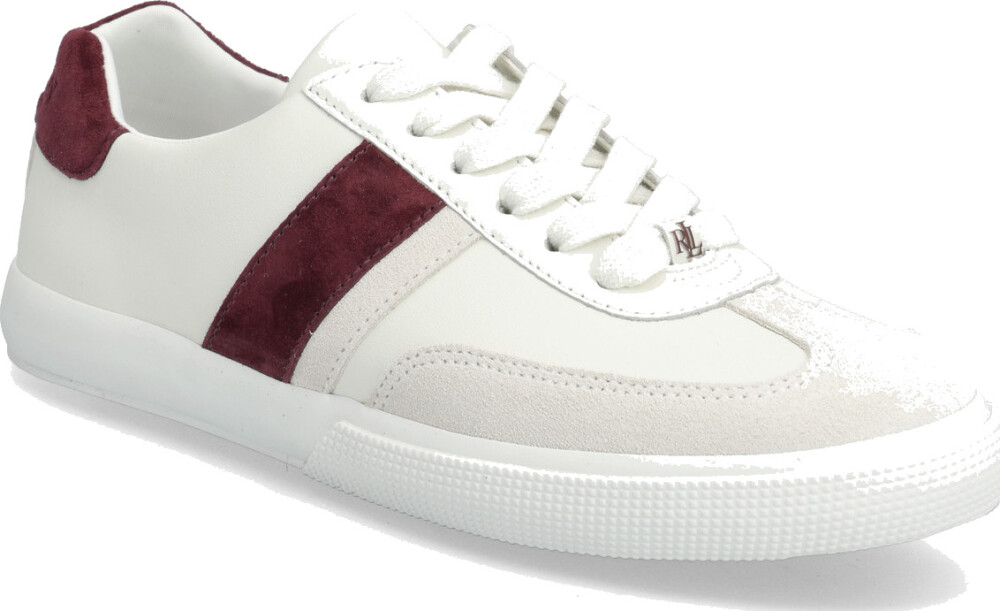 Lauren Ralph Lauren Two-Tone Braylee Leather & Suede Sneaker - White - 38 - main photo