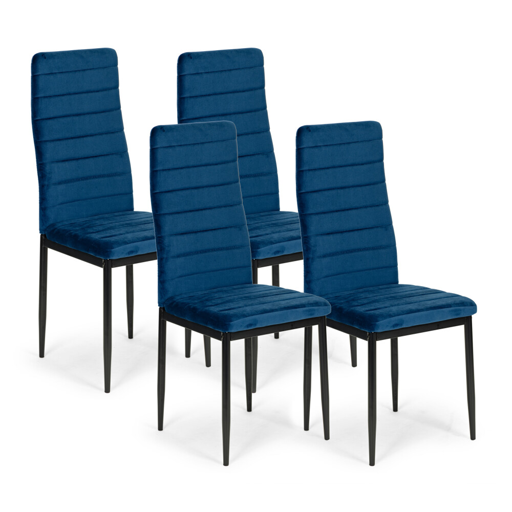 Stoler Kecil Stoler med ergonomisk ryggstøtte VELVET 4 stk Blå » Best Pris på ...