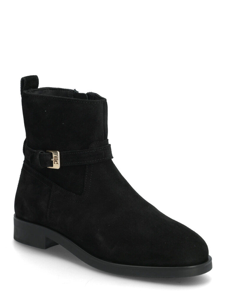 Tommy Hilfiger Th Buckle Riding Suede Bootie - Black - 36 - main photo
