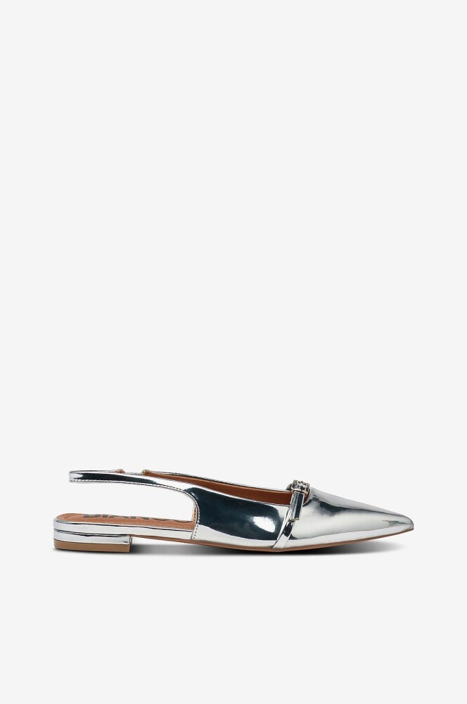 Bianco Slingbackser Biabari Pointy Flat Slingback Faux Leather Sølv - main photo