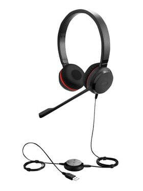 Jabra Evolve 30 Ii Ms Hodesett 3,5 Mm Jakk, Usb Skype For Business Stereo Svart