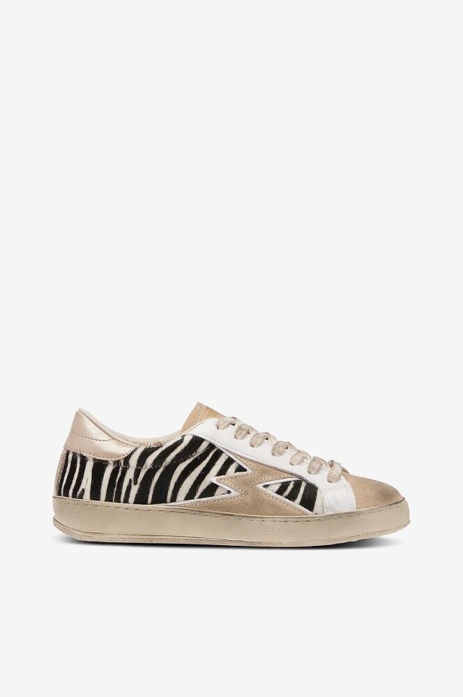 Moaconcept Joggesko Off White Details Cappuccino Zebra Print Horsy Iconic Deluxe Hvit - main photo