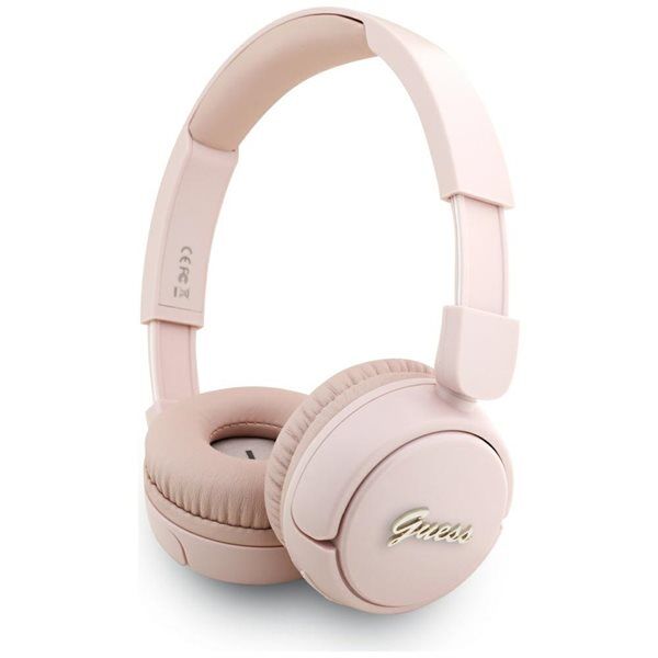 Guess Over øret hodetelefoner med metallogo Rosa