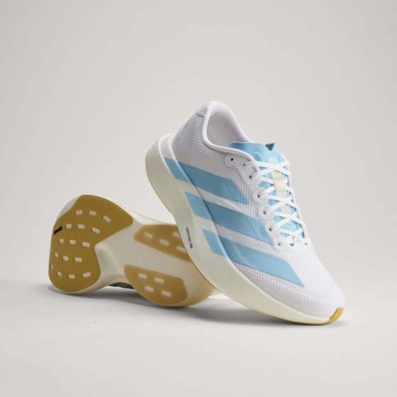 Adidas Adizero Evo Sl Ftwr White/ Clear Blue/ Matte Gold EUR 38 - side a