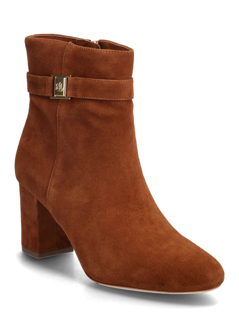 Lauren Ralph Lauren Kellie Suede Bootie Heel - Brown - 41 - main photo